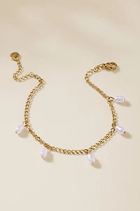 Tara Stainless Steel Pearl Station Bracelet