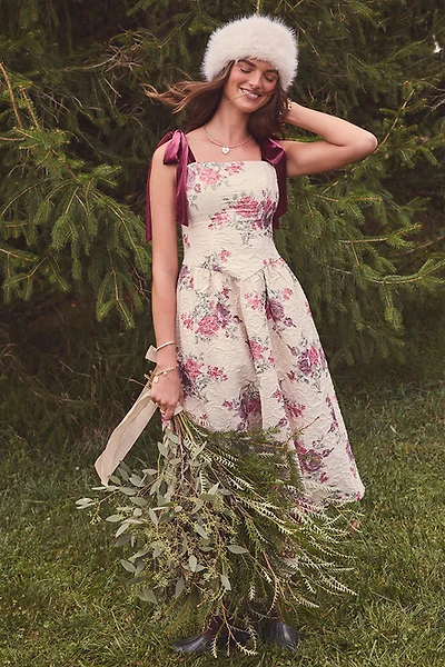 Jamie Tie Strap Floral Midi Dress