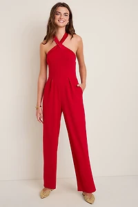 Dolly Satin Halter Neck Jumpsuit