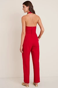 Dolly Satin Halter Neck Jumpsuit