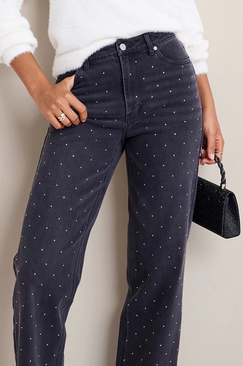 Stacy Embellished Straight Leg Jeans