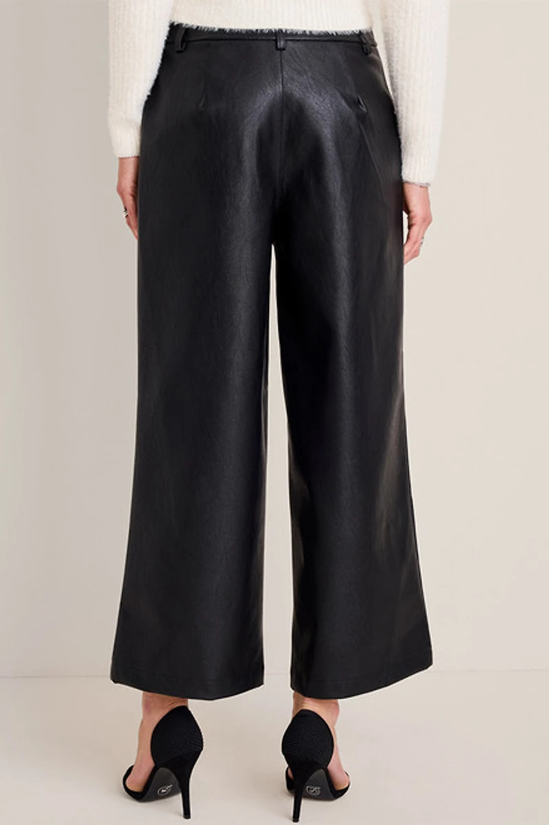 Vanessa Faux Leather Culotte Pants