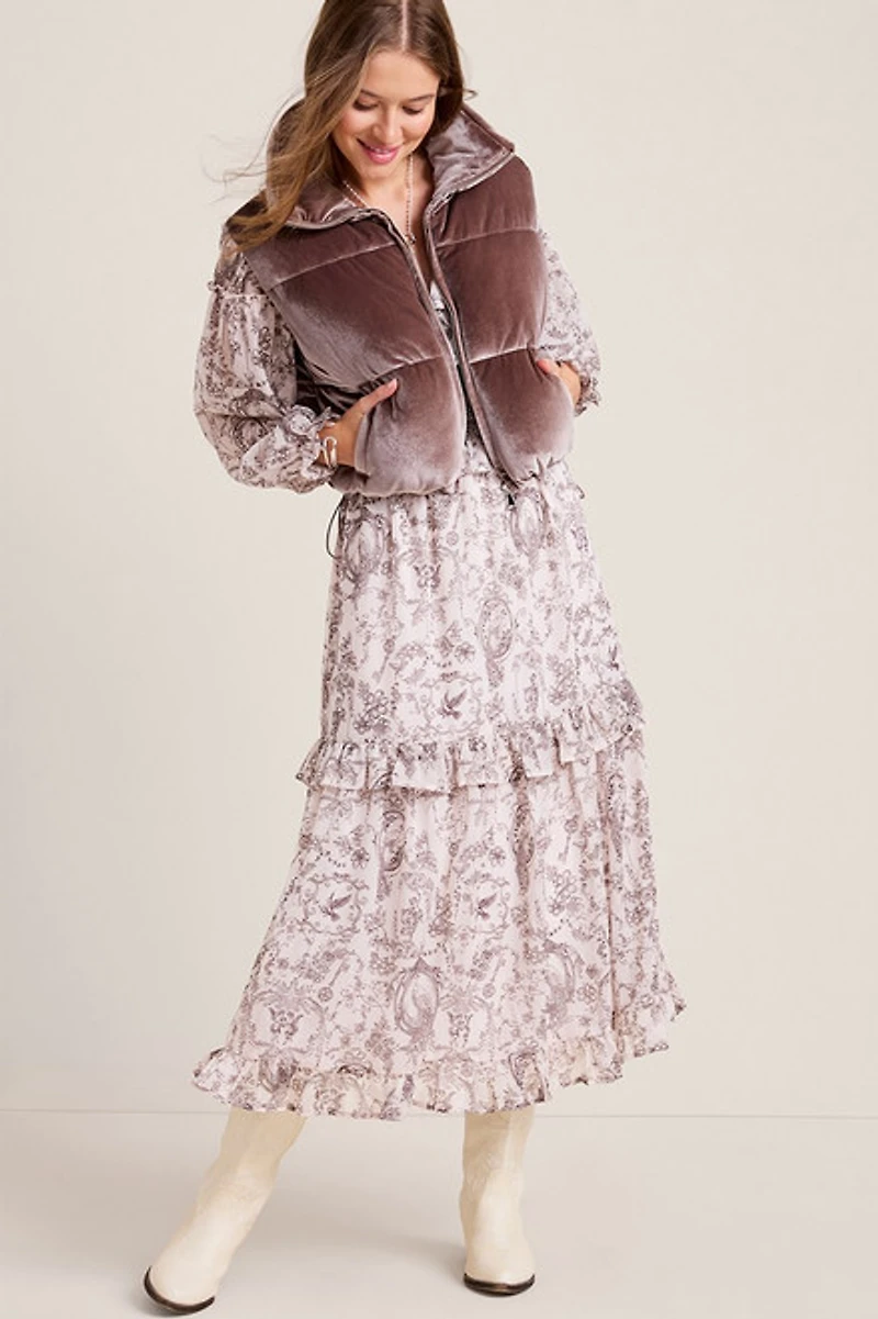 Natalie Velvet Puffer Vest