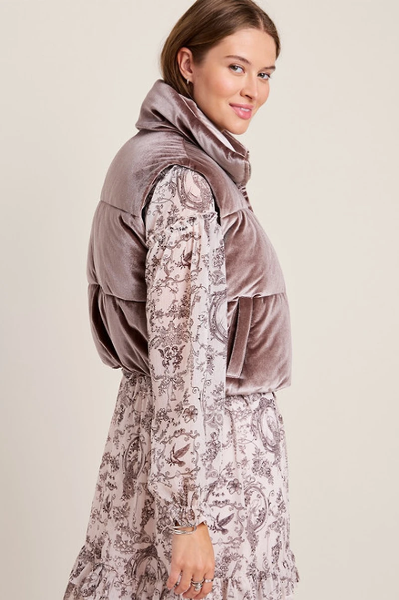 Natalie Velvet Puffer Vest