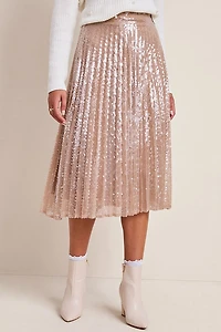 Stella Pleated Sequin Midi Skirt