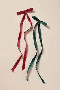 May Satin Bow Hair Barrette Set