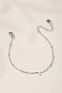 Lacy Stainless Steel Cross Bracelet