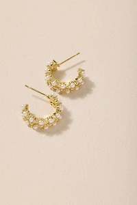 Lacey Bagguette Pearl Braid Earrings