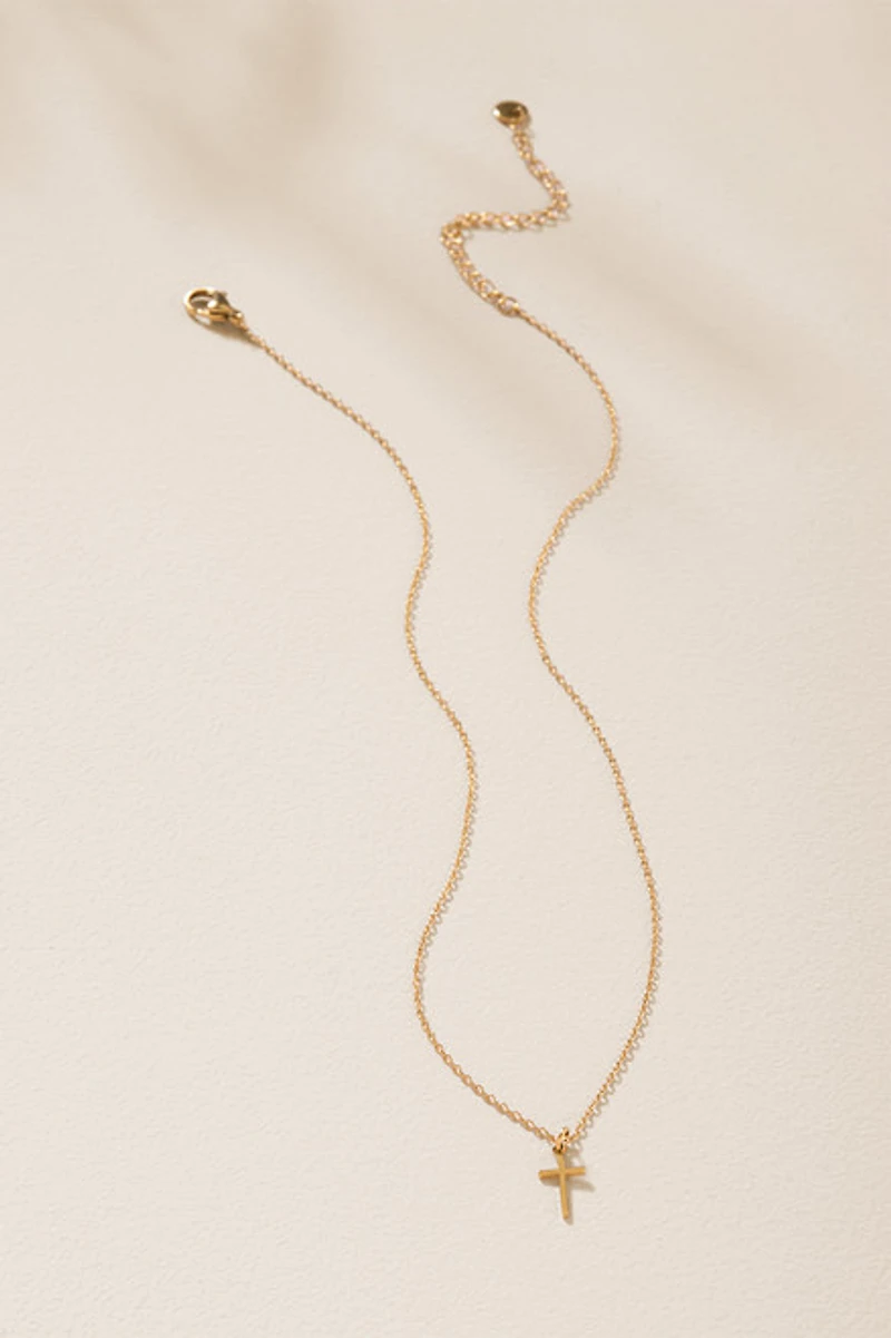 Donna Gold Cross Pendant Necklace