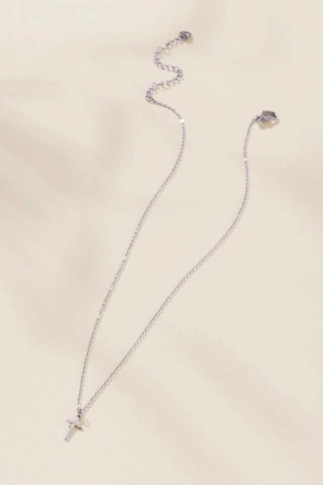 Ivy Stainless Steel Cross Pendant Necklace