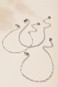 Jana Stainless Steel Silver Chain Bracelet Set