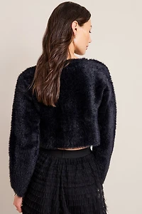 Lynn Fuzzy Pearl Button Cardigan