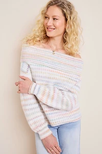 Serena Striped Off the Shoulder Sweater