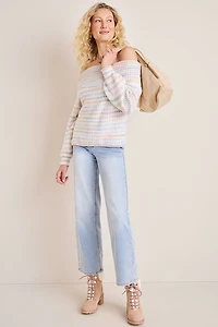 Serena Striped Off the Shoulder Sweater