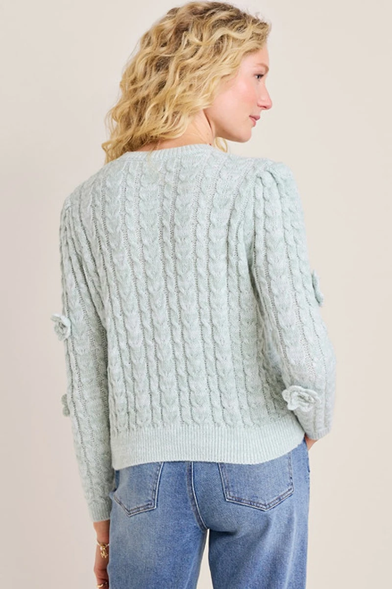 Tina Bubble Flower Pullover Sweater