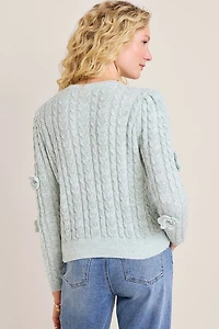 Tina Bubble Flower Pullover Sweater