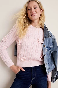 Tina Bubble Flower Pullover Sweater