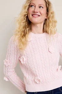 Tina Bubble Flower Pullover Sweater