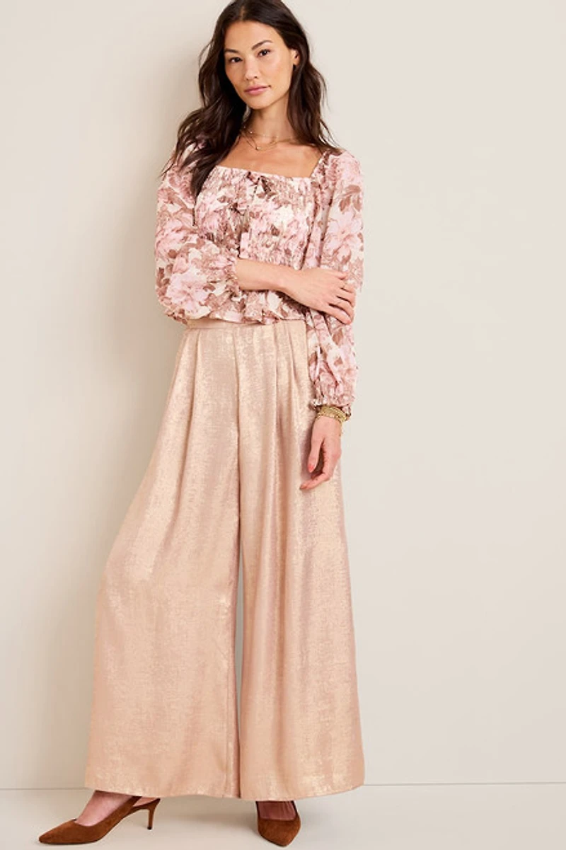 Mary Shimmer Wide Leg Pants