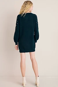 Kelly Pearl Embellished Sweater Dress