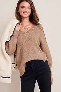 Sabrina Shimmer V Neck Sweater
