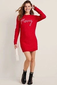 Merry Holiday Sweater Dress