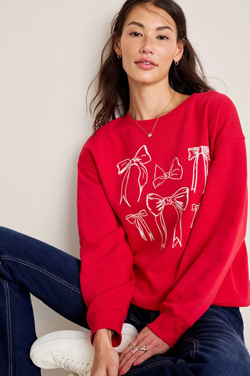 Bow Graphic Sweatshirt