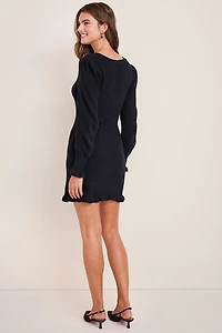 Judith Ruffle Hem Sweater Dress