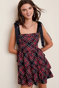 Charlotte Plaid Tiered Mini Dress