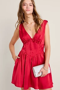 Helena Satin Corset Mini Dress