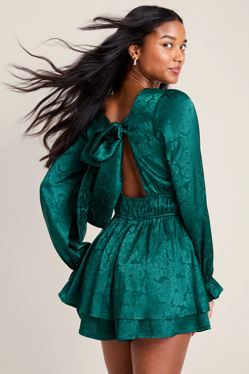 Jenny Jacquard Floral Romper