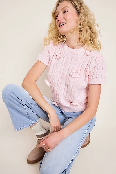 Terry Floral Sweater Tee