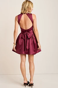 Cora Bow Back Satin Mini Dress