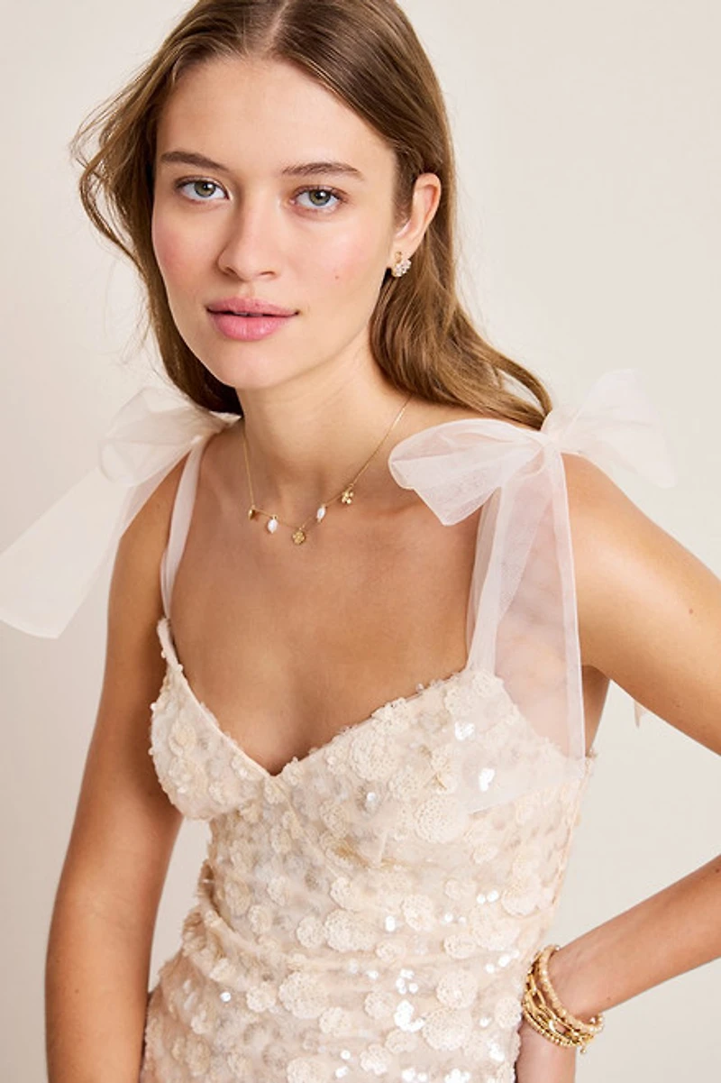 Margot Sequin Tie Strap Mini Dress