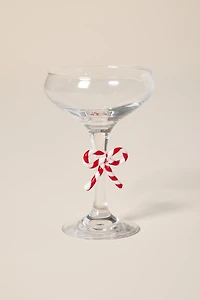 Candy Cane Bow Coupe Glass