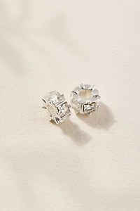 Baguette Crystal Loop Charm Set Silver