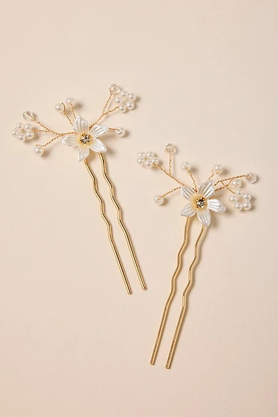 Doris Flower French Hair Pin Set