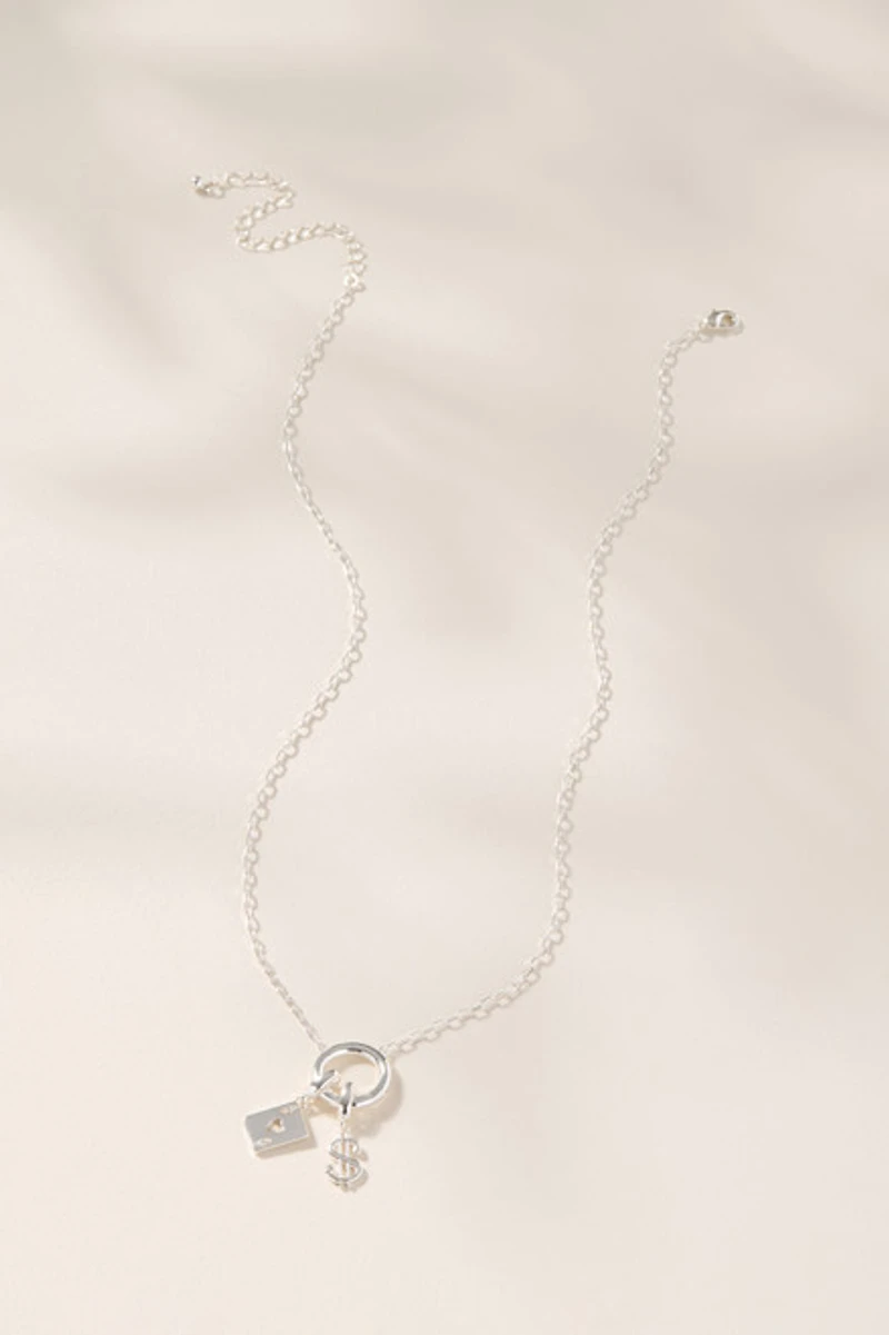 Cluster Charm Necklace Base Silver