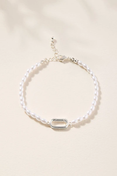 Pearl Cluster Charm Bracelet Base Silver