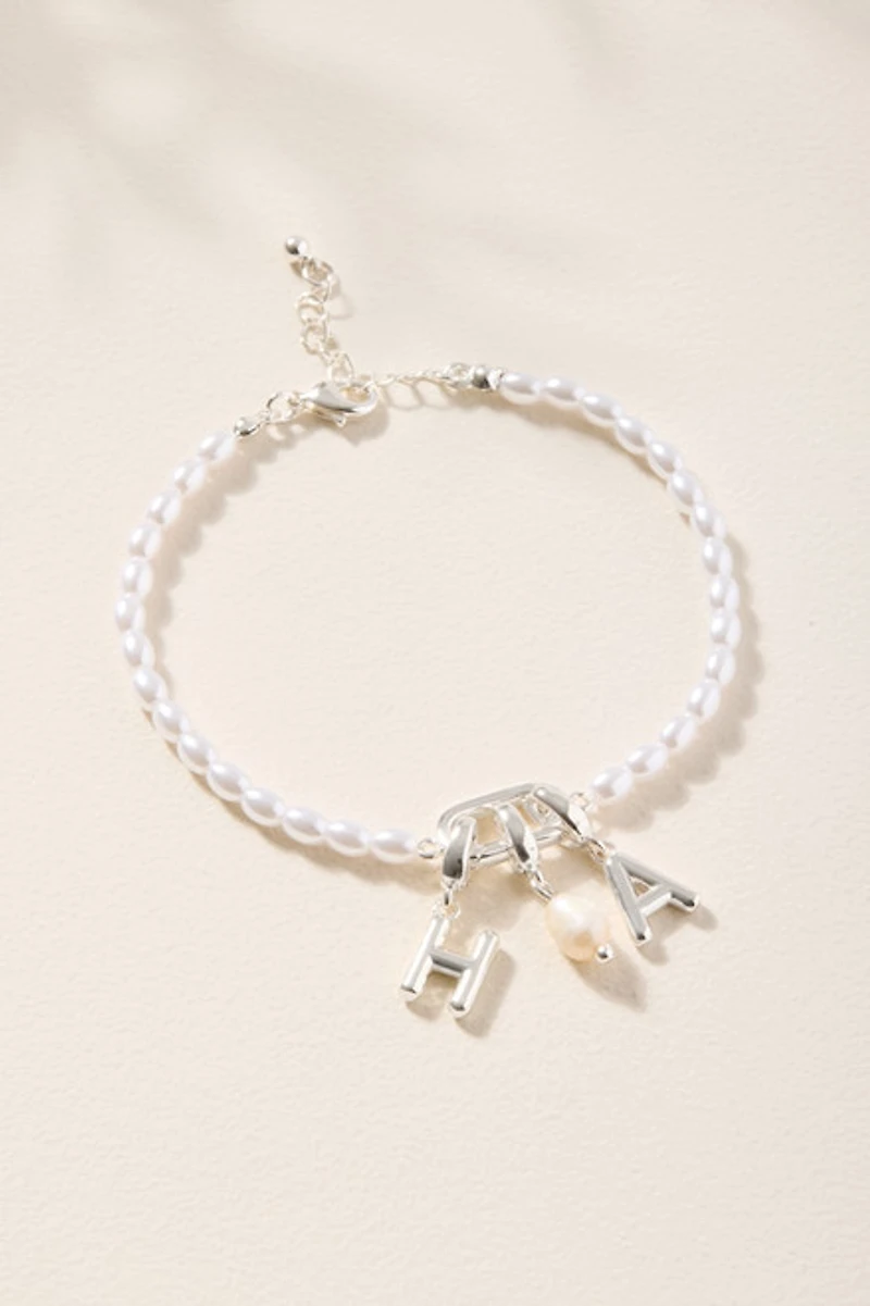 Pearl Cluster Charm Bracelet Base Silver