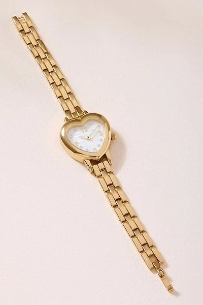 Cathy Heart Face Gold Watch