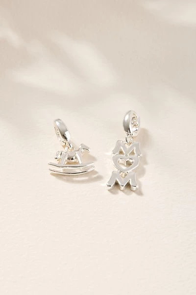 Rocking Horse and Mom Charm Set Silver