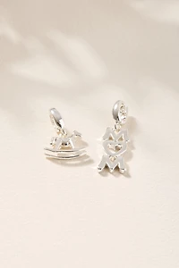 Rocking Horse and Mom Charm Set Silver