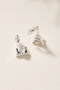 Eiffel Tower and Camera Charm Set Silver
