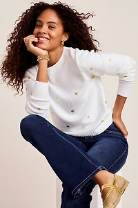 Samantha Heart Print Sweater