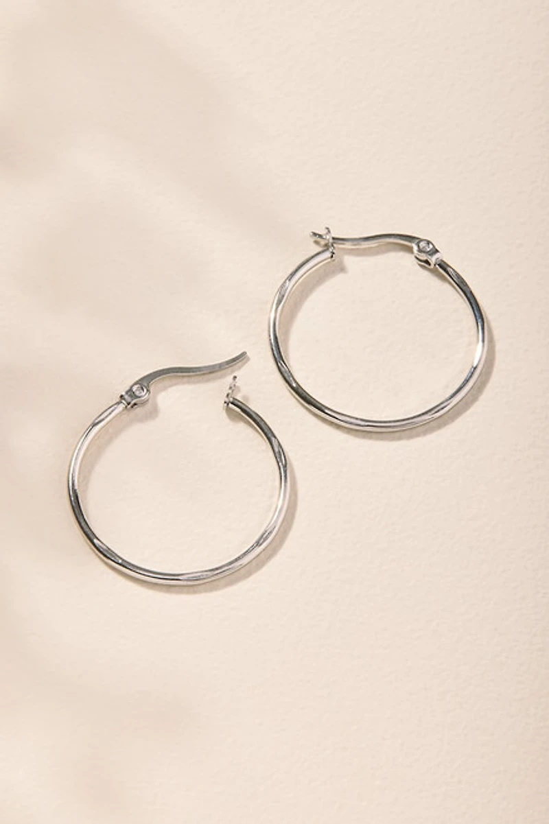 Clare Stainless Steel Hinge Hoop Earrings