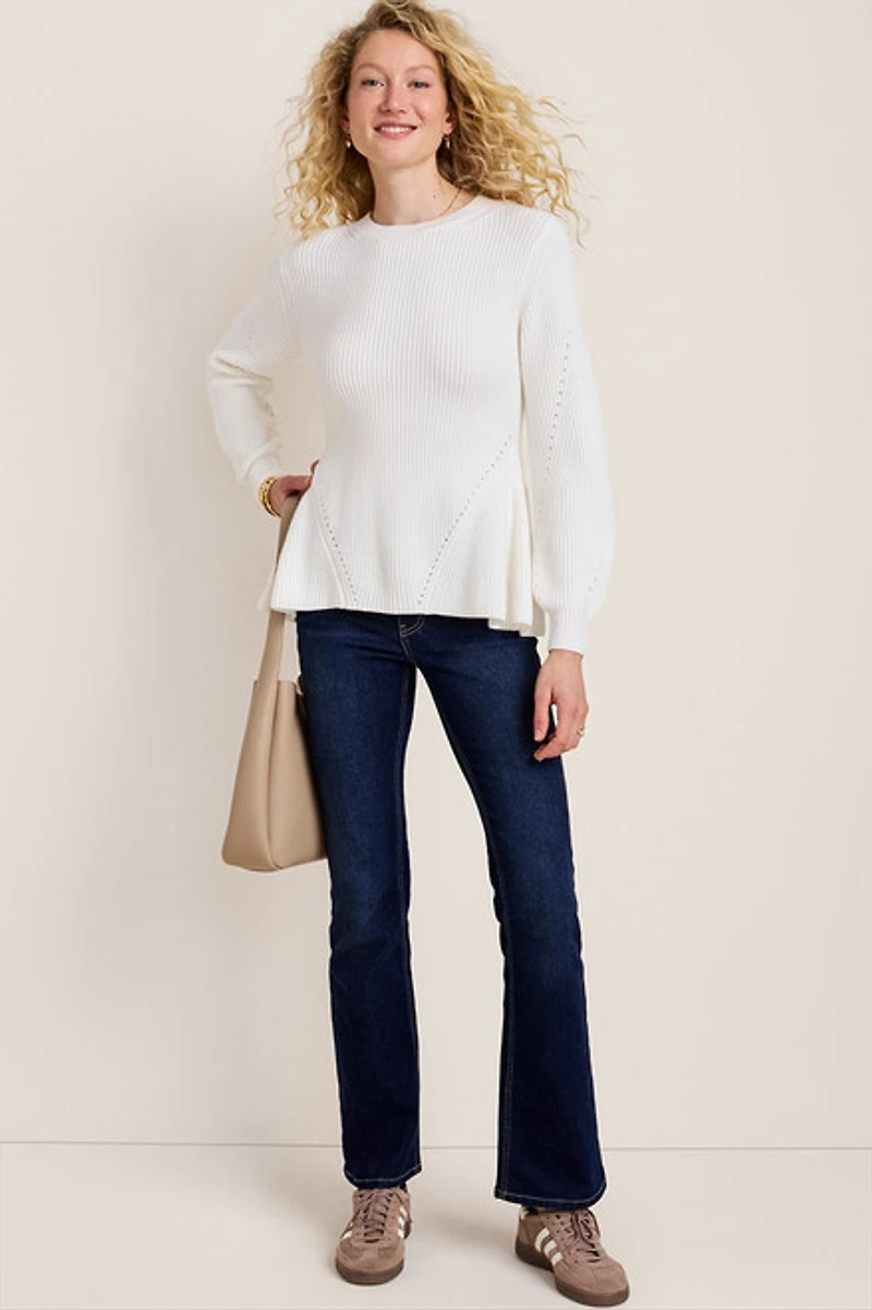 May Peplum Pullover Sweater