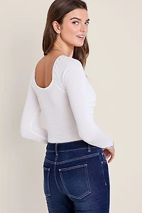 Nora Sweetheart Knit Bodysuit