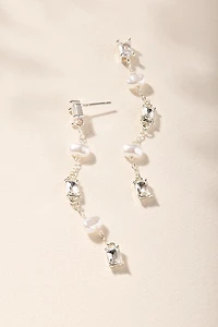 Sally Pearl Station Linear Drop Earrings