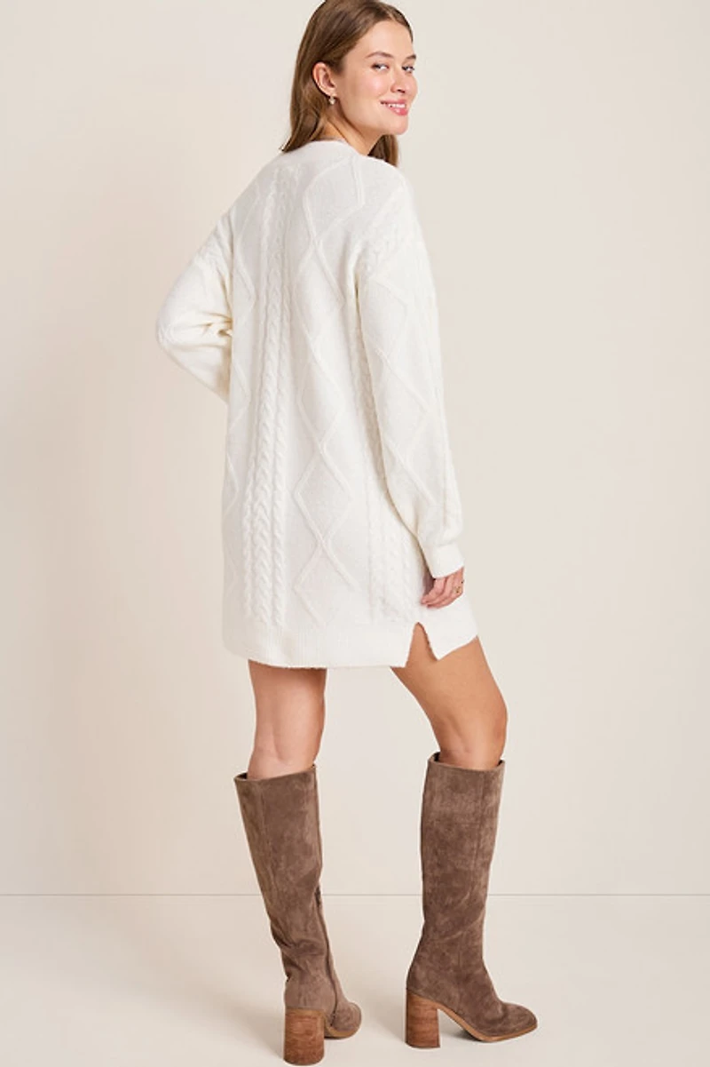 Julianne Cable Knit Sweater Mini Dress